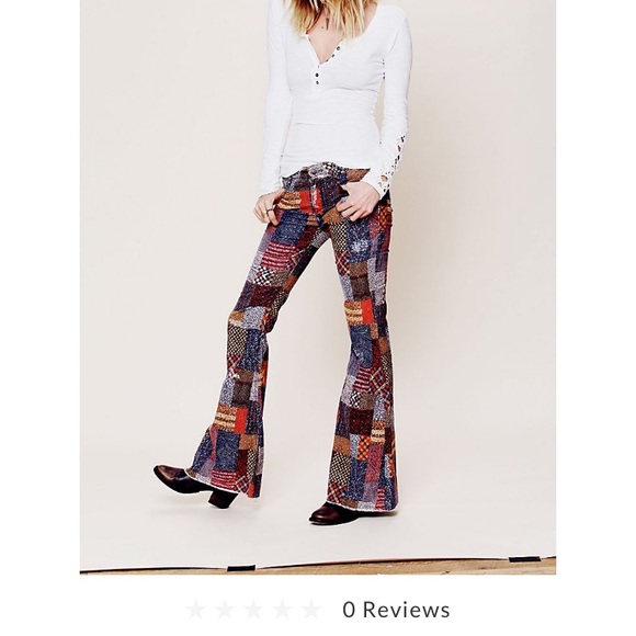 FREE PEOPLE PATCHWORK FLARE CORDS NEW W TAGS - Picture 6 of 9